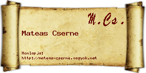 Mateas Cserne névjegykártya